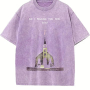 Am I Making You Feel Sick Church Vintage Washed T-Shirt in Purple