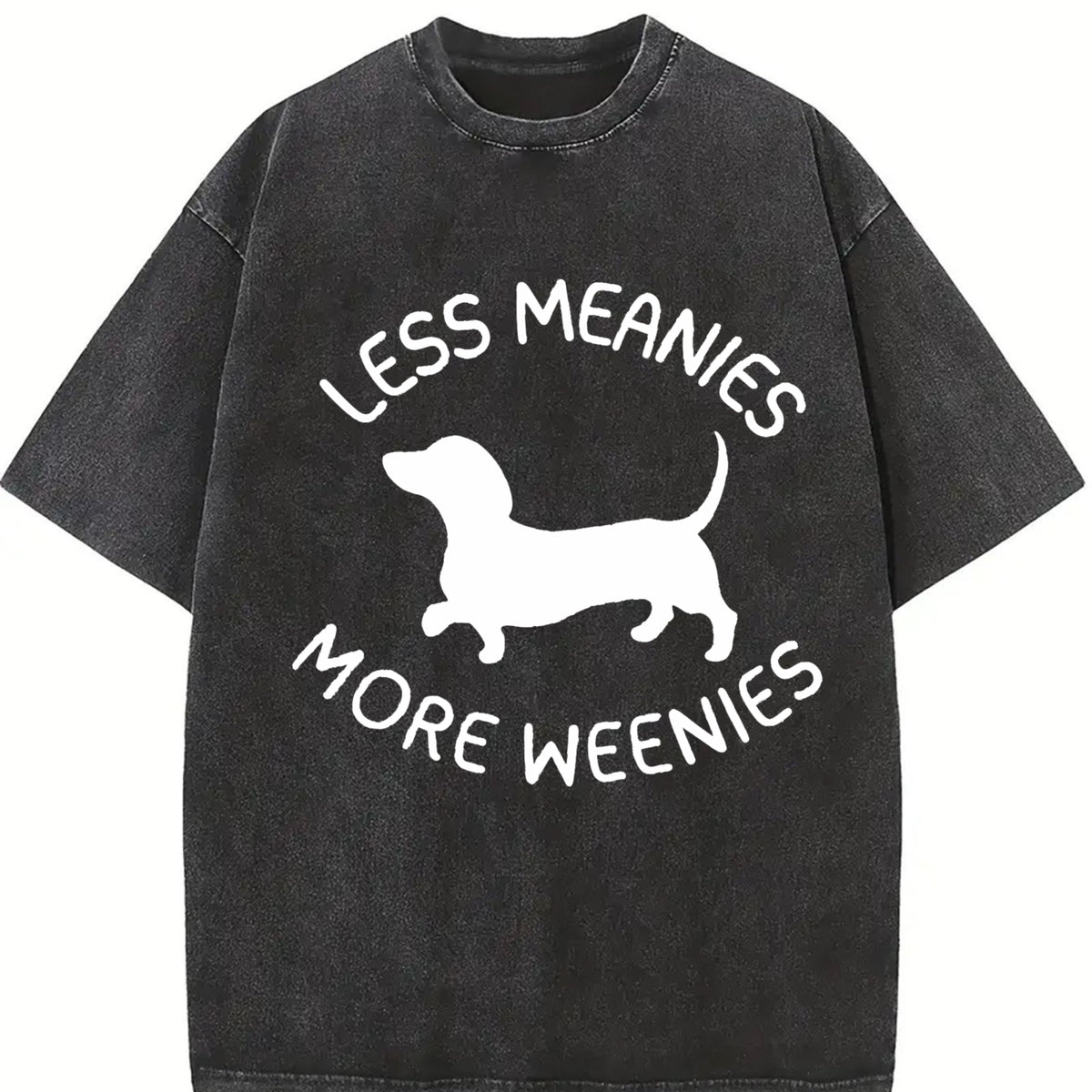 Dachshund Wiener Dog Vintage Washed T-Shirt in Black