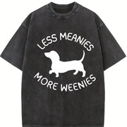 Dachshund Wiener Dog Vintage Washed T-Shirt in Black