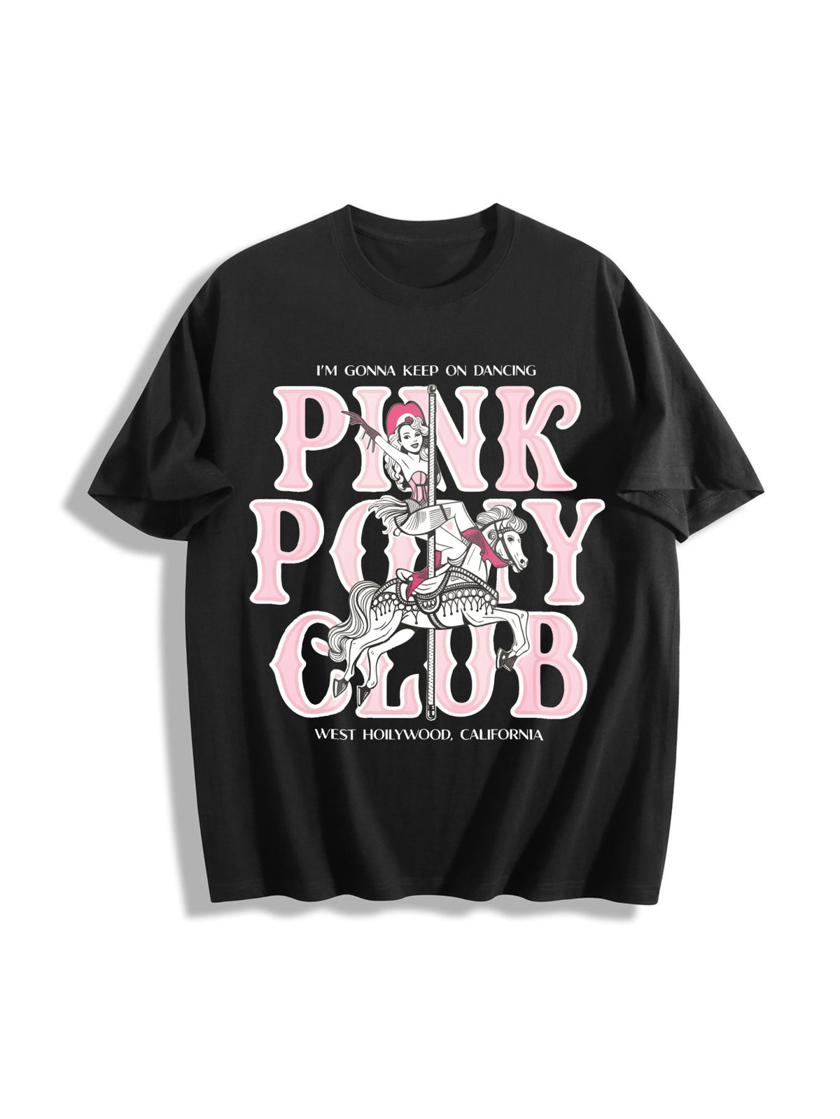 Chappell Roan Pink Pony Club Cotton T-Shirt in Black