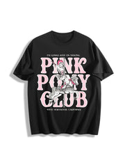 Chappell Roan Pink Pony Club Cotton T-Shirt in Black