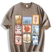 SJM Books Stamp Acotar Tog Crescent City for Bookish Fan Vintage Washed T-Shirt in Brown