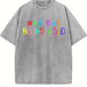 War Bad Boobs Good Vintage Washed T-Shirt in Gray