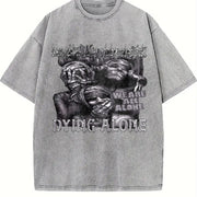 Dying Alone Marble Statues Vintage Washed T-Shirt in Gray