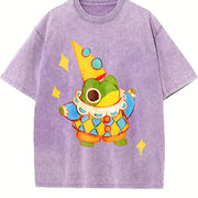 Star Frog Coloful vintage washed oversized T-shirt in Purple