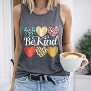 Three Neutral Hearts Women's Color Cotton Tank Top in Gray
