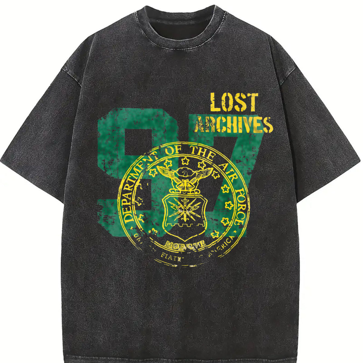 US 97 Lost Archives Tank Vintage Washed T-Shirt in Black