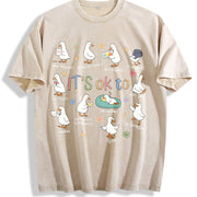 It’s Ok to Be Different Autism Goose Vintage Washed T-Shirt in Beige