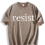 Resist Vintage Washed T-Shirt in Brown