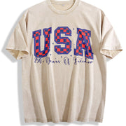 USA 1776-2026 Vintage Washed T-Shirt in Beige