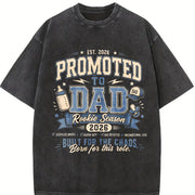 Promoted to Dad Rookie Season Vintage Washed T-Shirt in Black