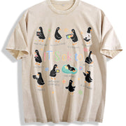 It's Okay to Feel All the Goose Moods Vintage Washed T-Shirt in Beige