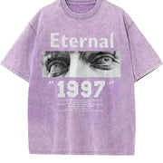 Sleeveless Tank Eternal 1997 Eye Portrait Gym Muscle Vest Vintage Washed T-Shirt in Purple