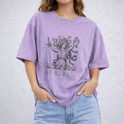 Girls Will Be Girls vintage washed oversized T-shirt in Purple