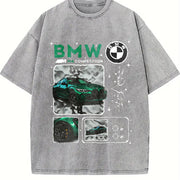 M4 Competition B M W Vintage Washed T-Shirt in Gray