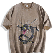 Rayquaza Anime Manga anime lover outfits vintage washed oversized T-shirt in Brown