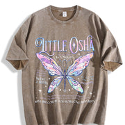 Little Osha Butterfly Quicksilver Callie Hart vintage washed oversized T-shirt in Brown
