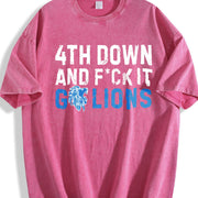 🏈 Go Lions! Touch Down Vintage Washed T-Shirt in Red