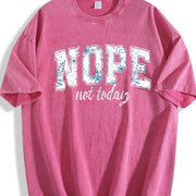Nope Not Today Mothers Day 90s vintage washed oversized T-shirt in Red