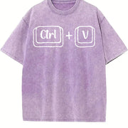 Copy Paste Matching Vintage Washed T-Shirt in Purple