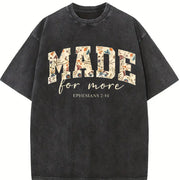 Bible Verse Cute Christian Jesus vintage washed oversized T-shirt in Black