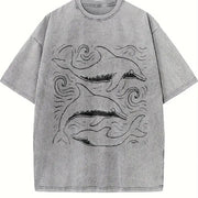 Dolphins ®Ocean 90s Vintage Washed T-Shirt in Gray