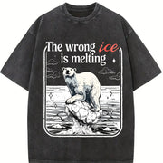 The Wrong ICE Is Melting Anti ICE and Batik vintage washed oversized T-shirt in Black
