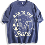 Rad Tech Radiology Radiologist X-ray Tech Rad To The Bone vintage washed oversized T-shirt in Blue