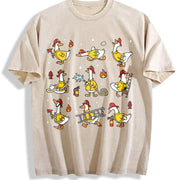Firefighter Goose Fire Dept Vintage Washed T-Shirt in Beige