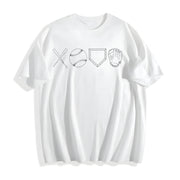Baseball Tis the Season Baseball Mom Baseball Game Day Cotton T-Shirt in White