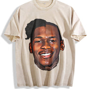 Anthony Edwards Wolves vintage washed oversized T-shirt in Beige