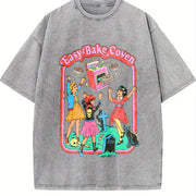 Easy Bake Coven Halloween Vintage Washed T-Shirt in Gray