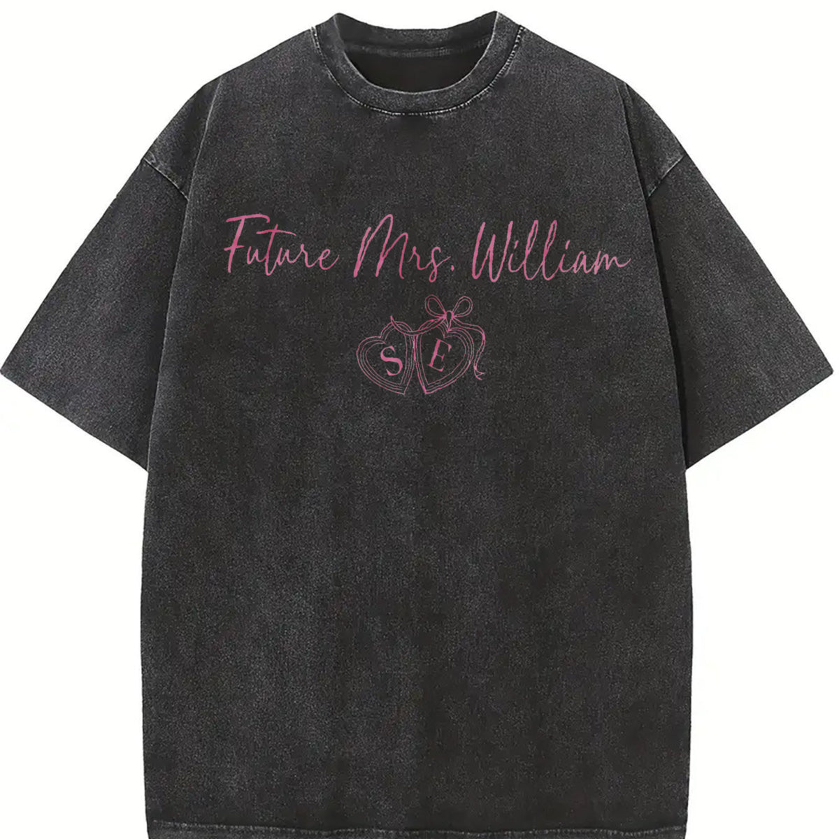 Future Mrs Personalized Engagement for Bride to Be Vintage Washed T-Shirt in Black