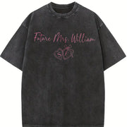 Future Mrs Personalized Engagement for Bride to Be Vintage Washed T-Shirt in Black