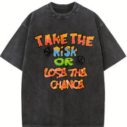 Take the Risk Vintage Washed T-Shirt in Black