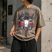 Dad the Legend Best Dad Ever Vintage Washed T-Shirt in Brown
