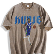 Kyrie Basketball For Dallas Fans vintage washed oversized T-shirt in Brown