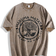 Hakuna Matata Animal Kingdom Lion King Simbba Timonn Vintage Washed T-Shirt in Brown