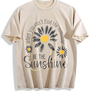 Be the Sunshine Vintage Washed T-Shirt in Beige