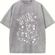 Distressed Stylish Vintage Washed T-Shirt in Gray