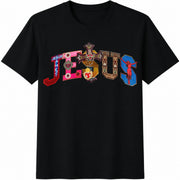 Inawly Religious Faith Cotton T-Shirt in Black