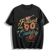 Raised on 90s Country Cotton T-Shirt in Black