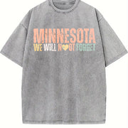 Minnesota Never Forget Vintage Washed T-Shirt in Gray