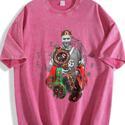 Alvarez The Undisputed King Mexico Goat Of Boxing Style vintage washed oversized T-shirt in Red