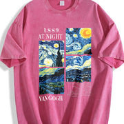For Formal Urban Distressed Enthusiasts Vintage Washed T-Shirt in Red