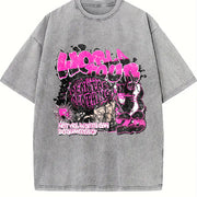 Magnolia Clothing Pink Graphic Vintage Washed T-Shirt in Gray