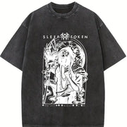 Sleep Token Vessel Heavy Metal vintage washed oversized T-shirt in Black