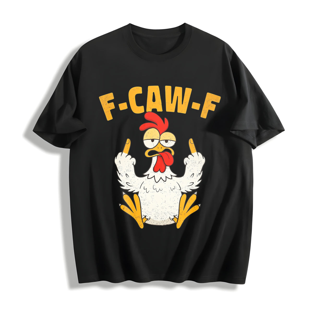 Garment F Caw F Rooster Bird Fcawf Chicken Whisperer Fawk Cotton T-Shirt in Black