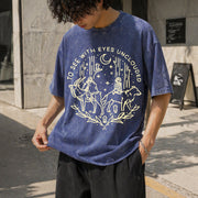 Princess Mononoke Acid 90s Vintage Washed T-Shirt in Blue