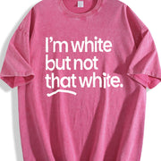 I’m White but Not That White Vintage Washed T-Shirt in Red